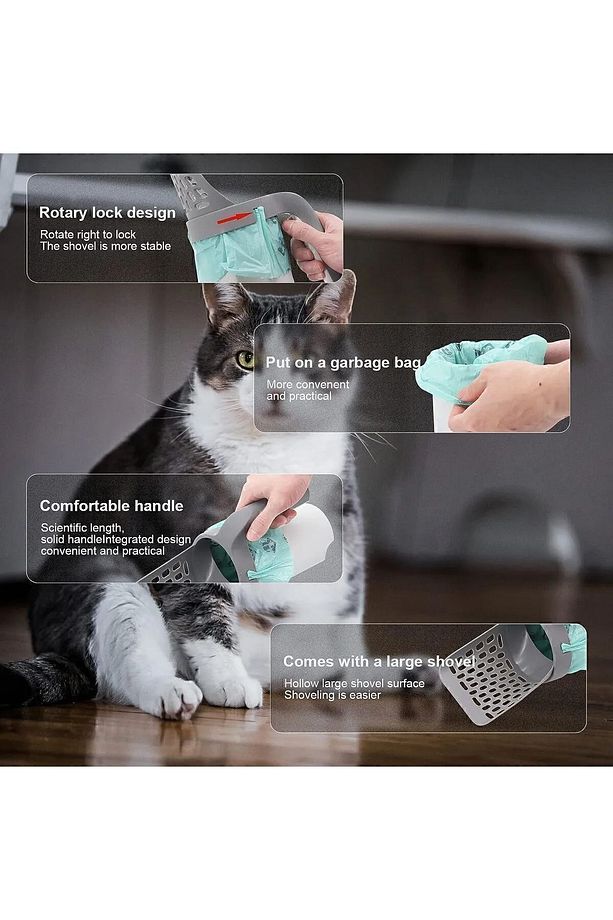 Yeni Nesil Kedi Kumu Küreği ve 4'lü kaka poşeti hediyeli - 4