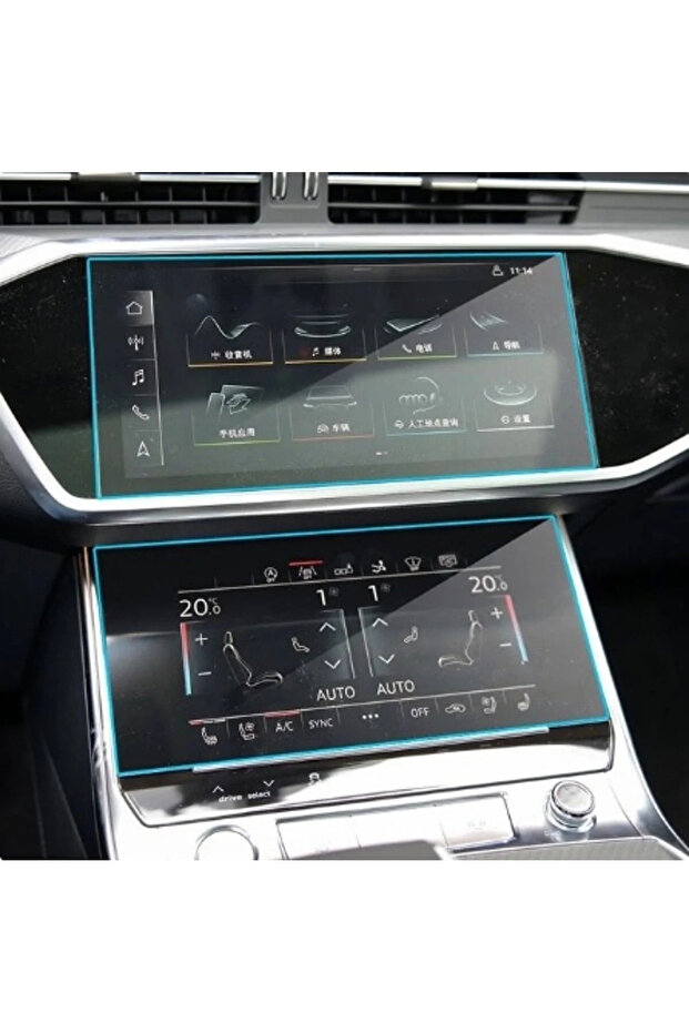 واقي شاشة نانو للملاحة ولوحة التحكم السفلية لسيارة Audi A7 2019-2023