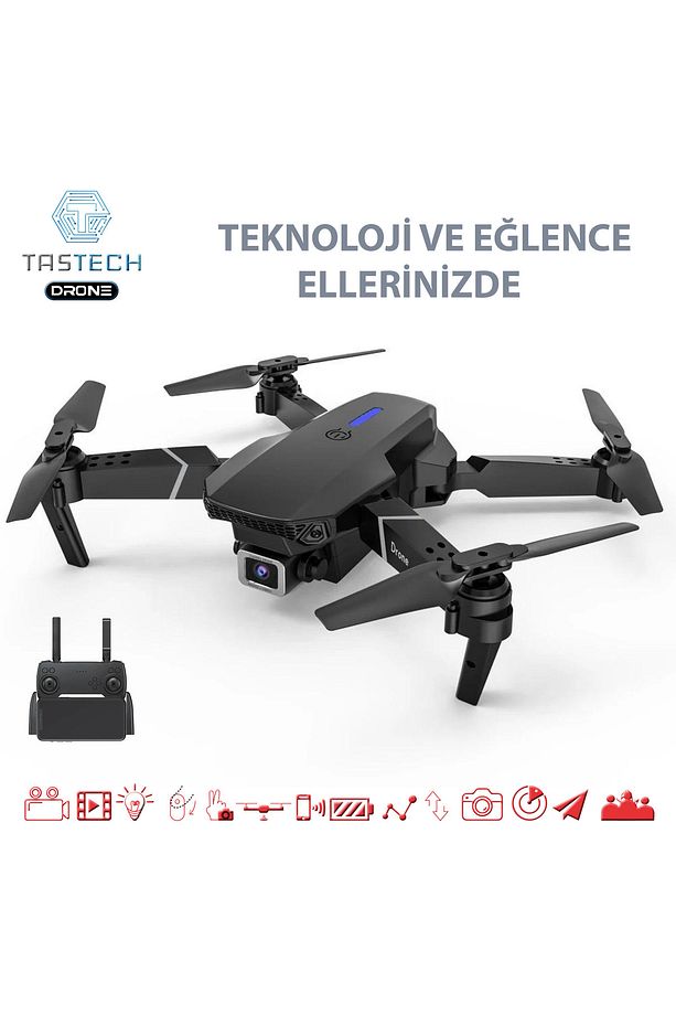 Çift Kameralı Drone Led Işıklı Wifi App Ve Uzaktan Kumanda Kontrollü Quadcopter Katlanabilir Şarjlı - 6