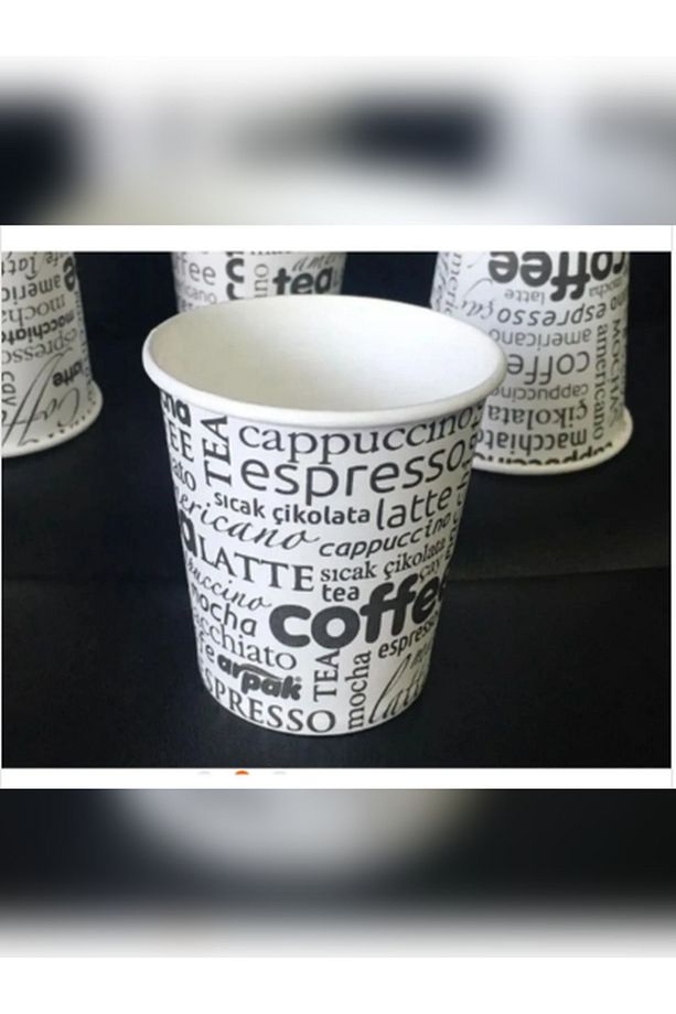 2.5 Oz Karton Bardak Espresso Mocha Zemzem Türk Kahvesi Bardağı 300 adet - 1