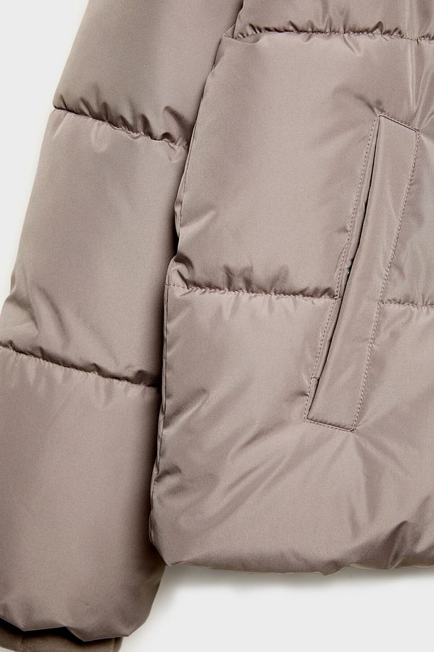 Kapüşonlu basic şişme mont - 7