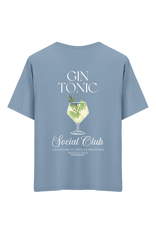 تي شيرت Gin Tonic للجنسين - تي شيرت كبير الحجم