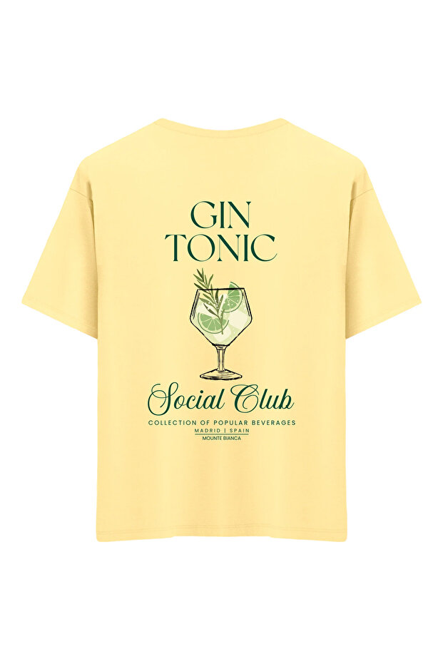 تي شيرت Gin Tonic للجنسين - تي شيرت كبير الحجم