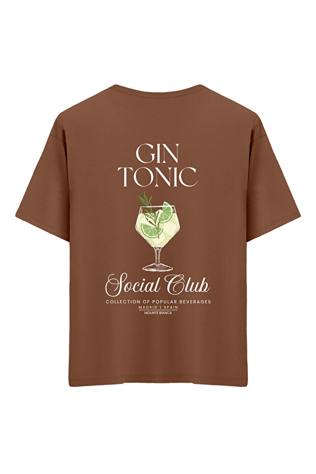 تي شيرت Gin Tonic للجنسين - تي شيرت كبير الحجم