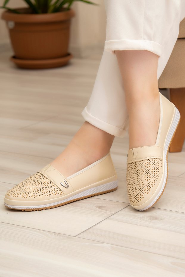 Orthopedic Daily Soft Women's Leather Lace-Up Laser Printed Ballet Flats