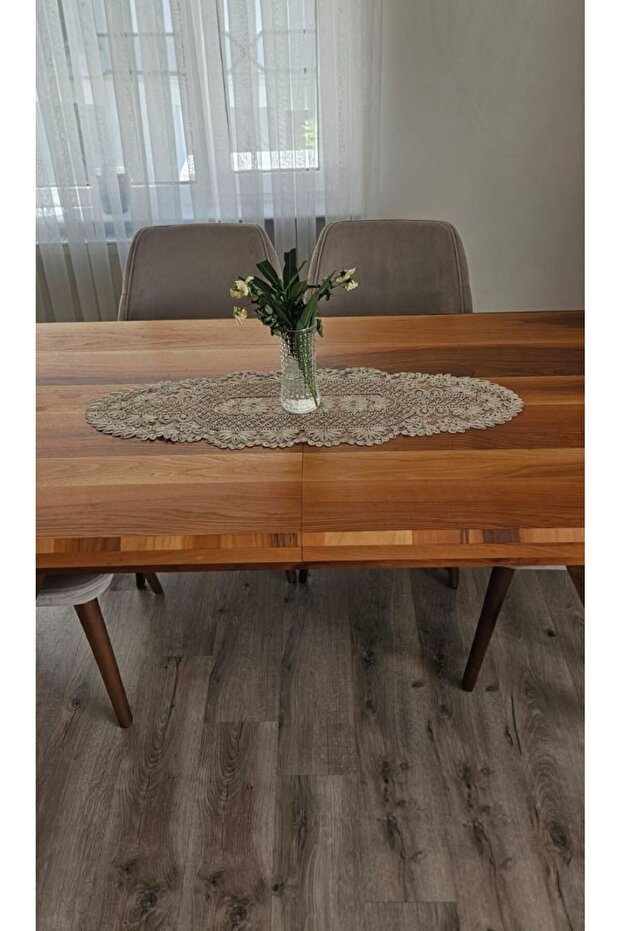 STylish Color paTTerned Tulle Laced Runner - 3