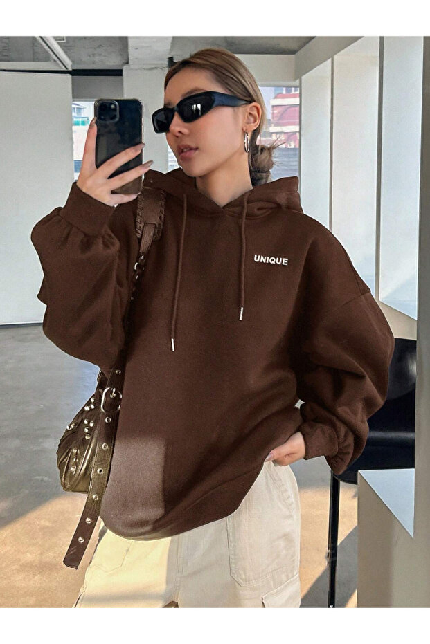 UNIQUE Кольоровий принт Бавовняний Oversize Худи з капюшоном Чоловічий/Жіночий - 5