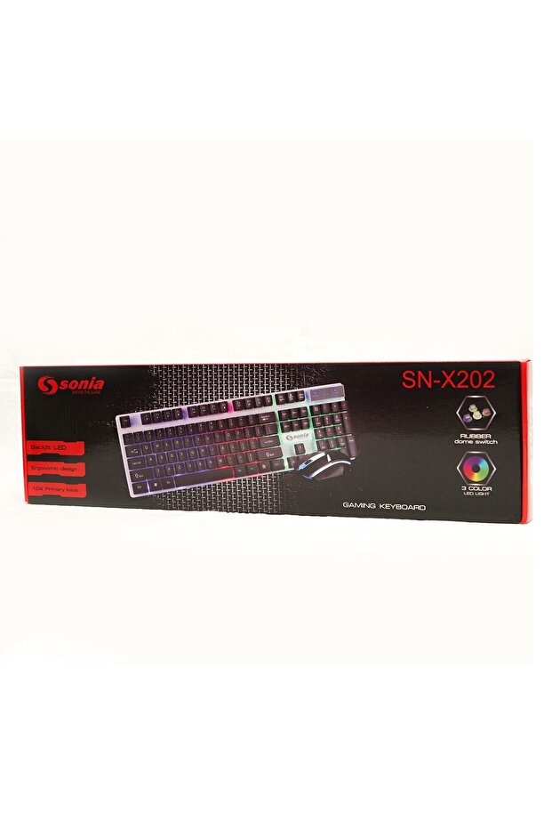 Sn-x202 Kablolu Işıklı Klavye Mouse Seti - 8