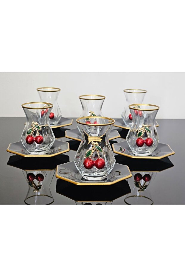 ATLAS ÇAY SET SİYAH KIRAZLI - 1