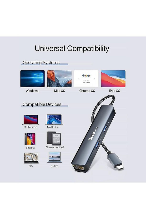 DD0002 HDMI Ethernet 3xUSB 3.0 5 in 1 Multiport USB C Hub - 5