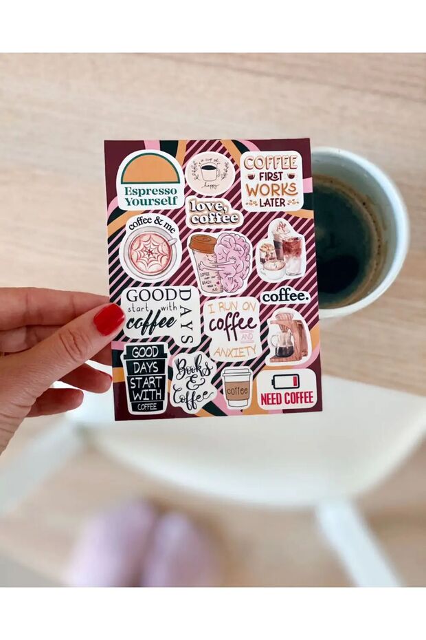 COFFEE LOVELY MESSAGED STICKER SET