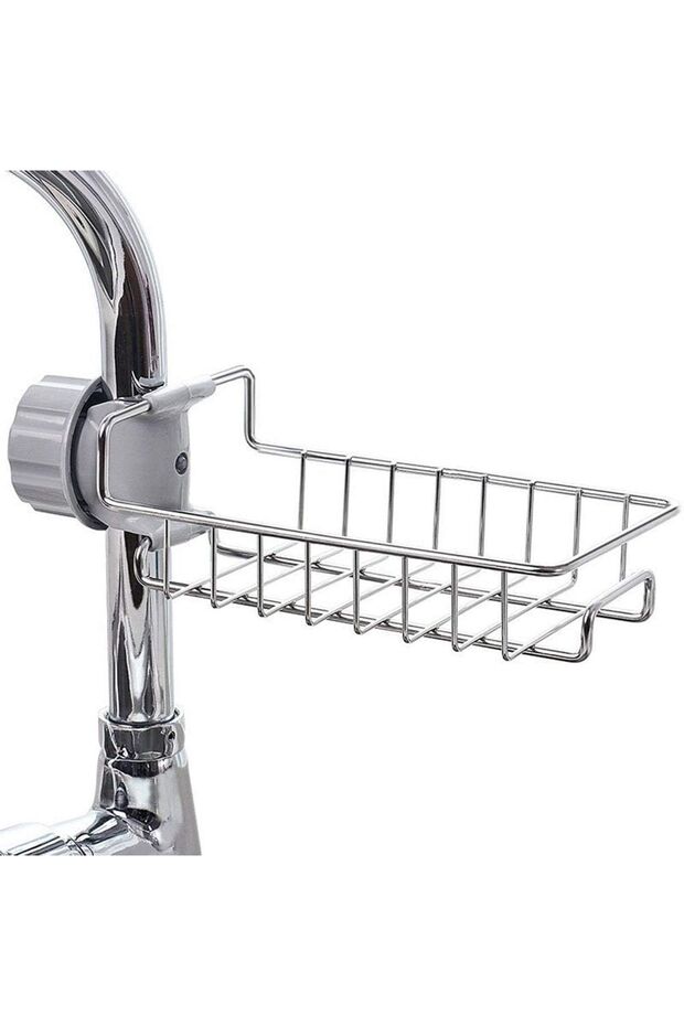 Kitchen Faucet Rack - Sponge Holder Sink Organizer, Stainless Hanger with Hanging Drainer