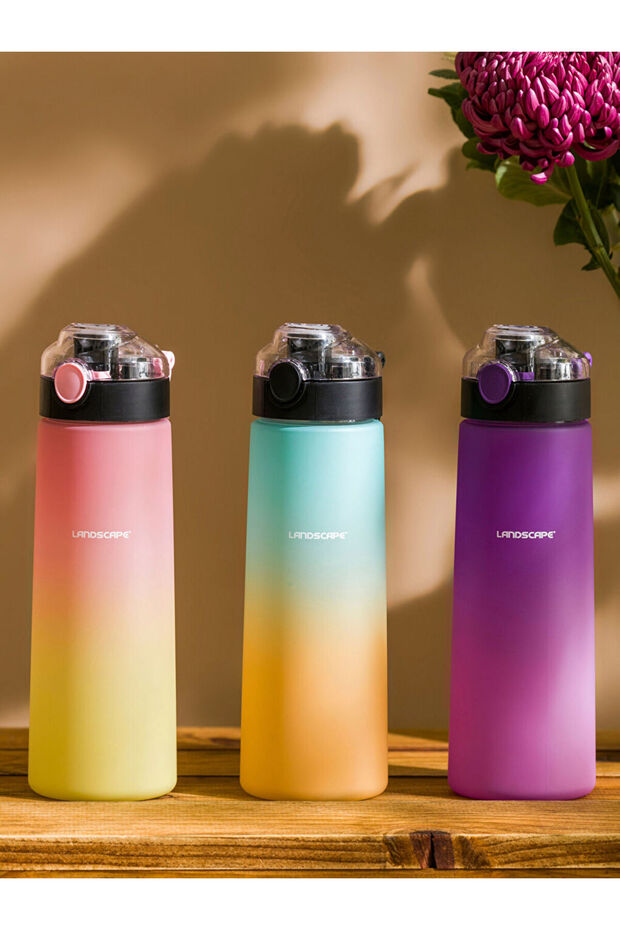 Text Printed Water Bottle with Lid 730 ml