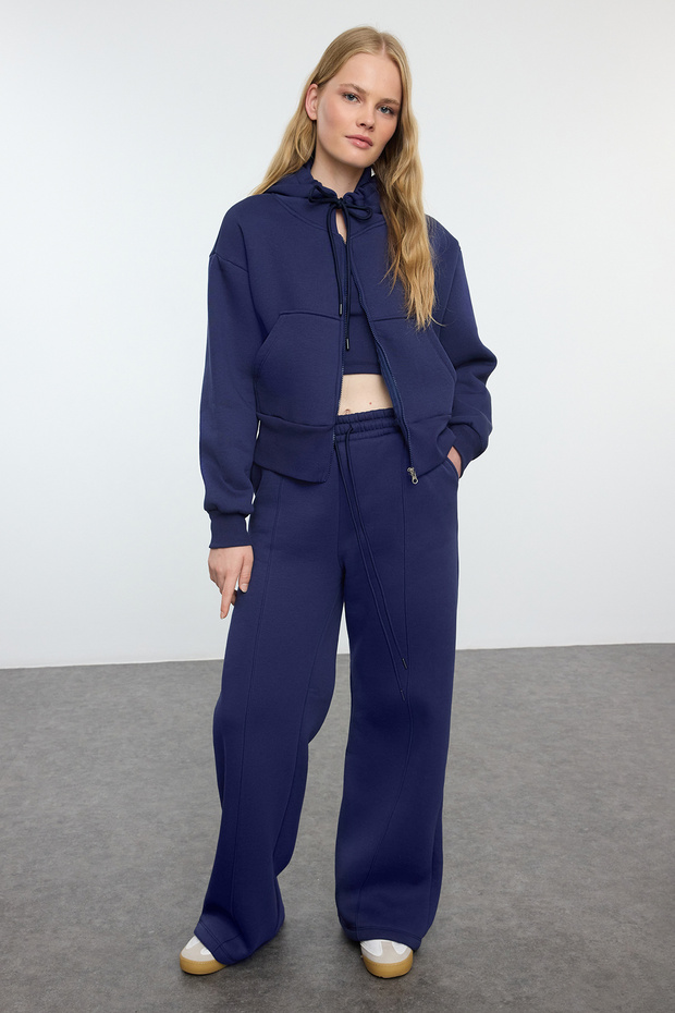 Granatowy dzianinowy dres TWOAW25EM00007 - 1