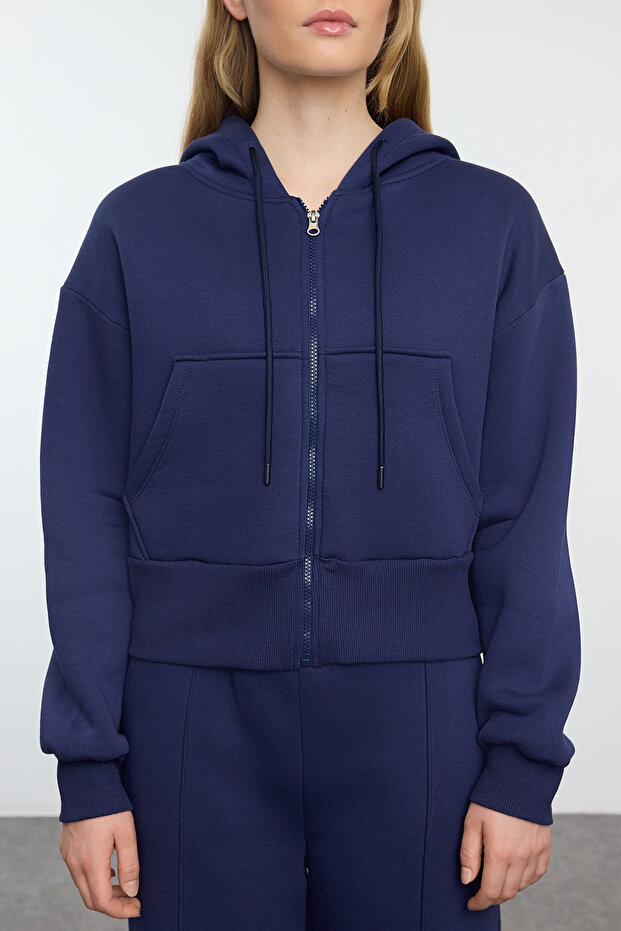 Granatowy dzianinowy dres TWOAW25EM00007 - 3