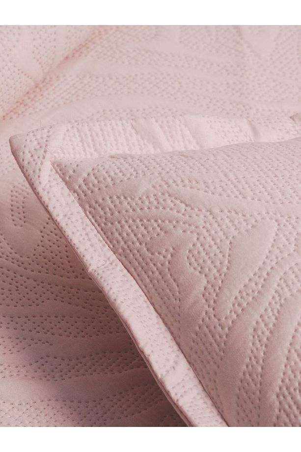 Ultrasonik Kapitoneli Parlak Çift Kişilik Yatak Örtüsü Ve Yastık Kılıfları (PEMBE) - 4