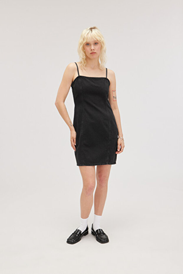 Mon 123724500224 Black Denim Dress