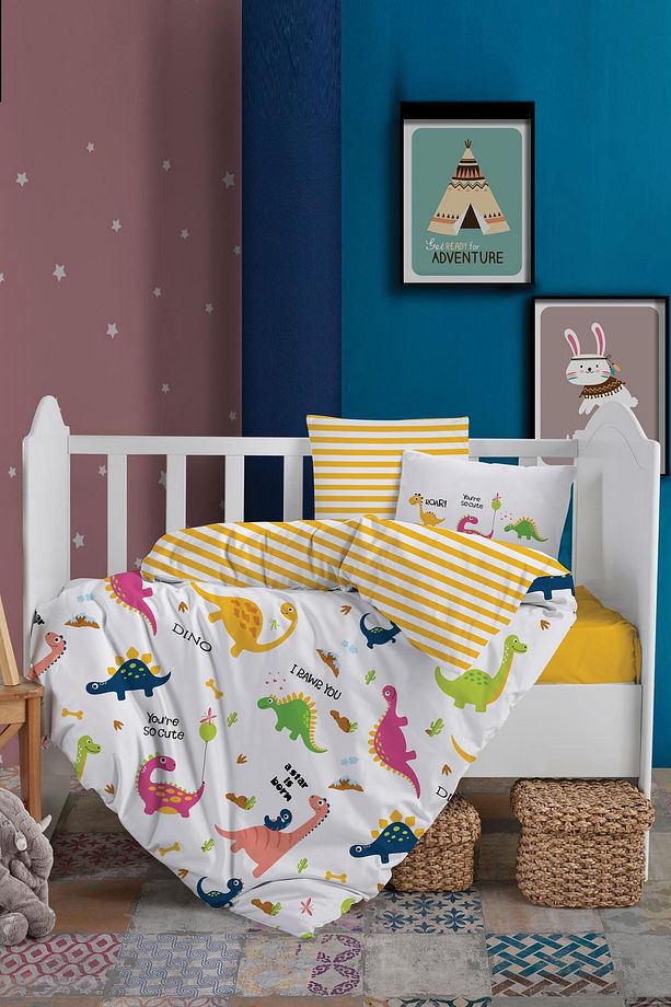 Dino Bebek %100 Pamuk Bebek Nevresim Takımı - 1