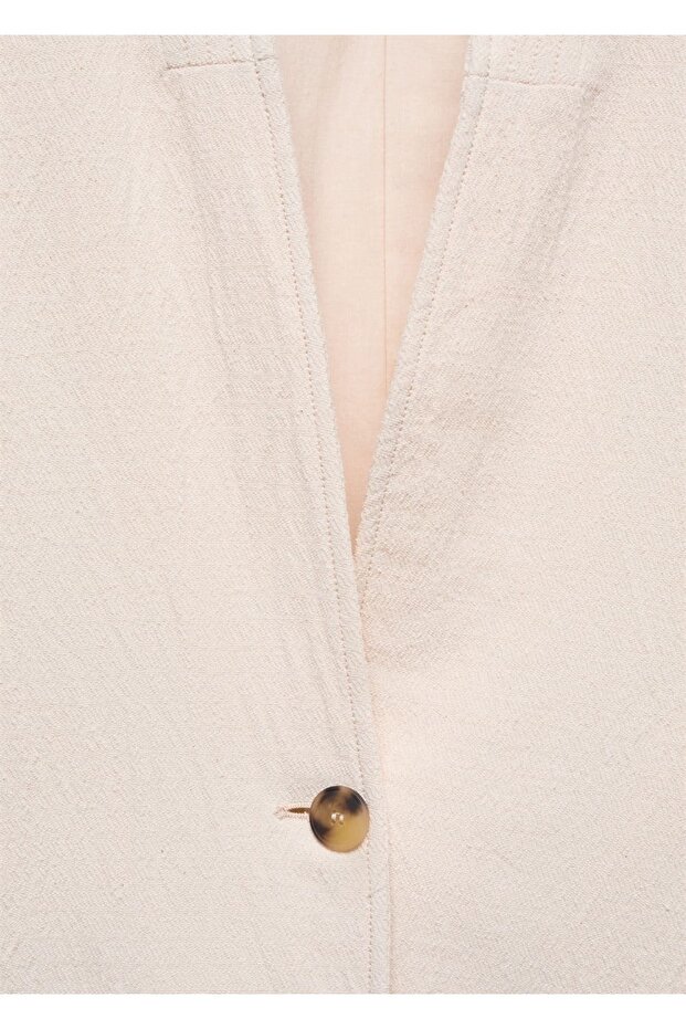 V Yakalı Pamuklu Ceket - 6