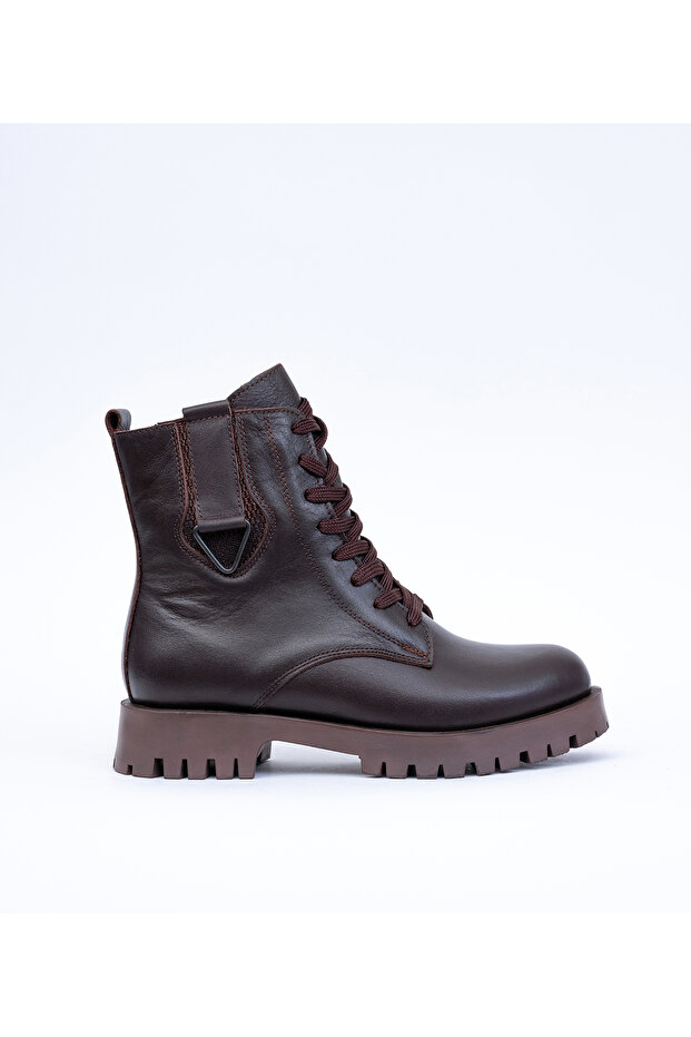 Women's Genuine Leather Winter Lace-Up Ankle Boots