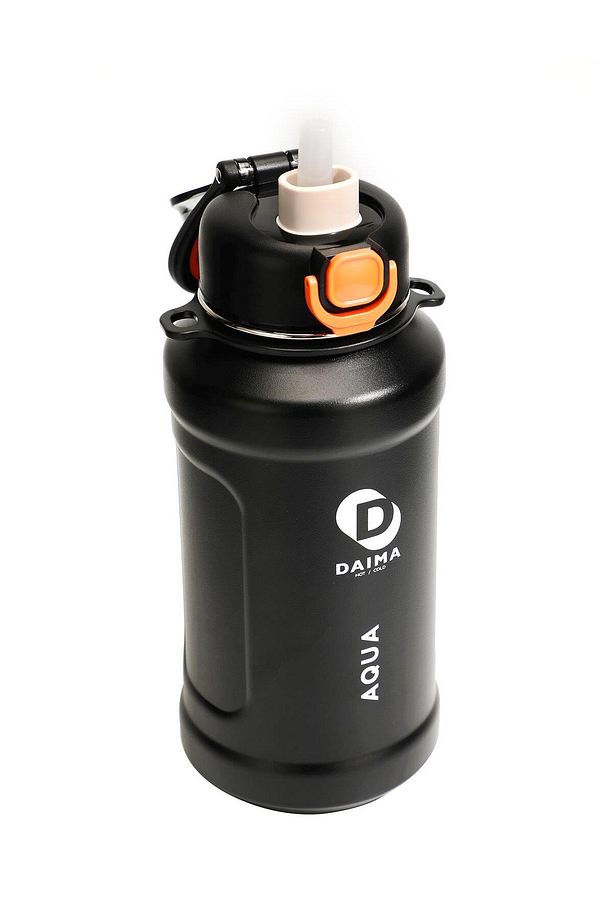 Brioni Daima Aqua 1000 ml Sıcak Soğuk Çelik Siyah Termos - 4