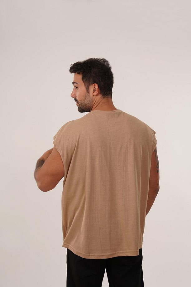 Krem Sıfır Kol Suprem Oversize Atlet - 3