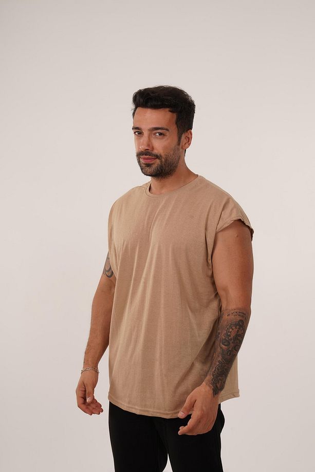 Krem Sıfır Kol Suprem Oversize Atlet - 2