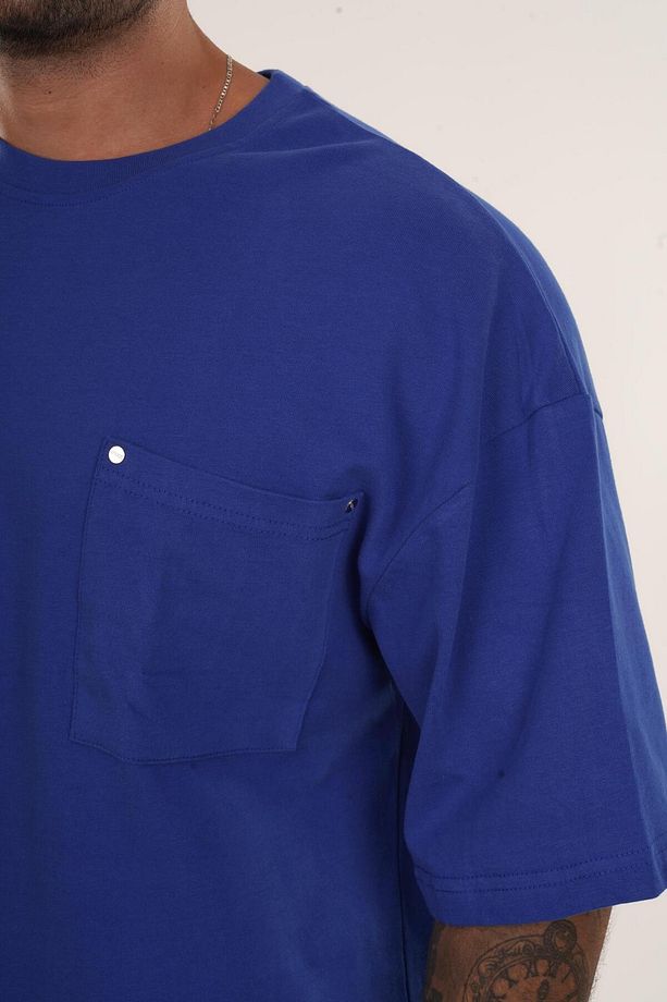 Saks Yüksek Kalite Care About Baskılı Oversize T-SHİRT VMS 40449 - 4