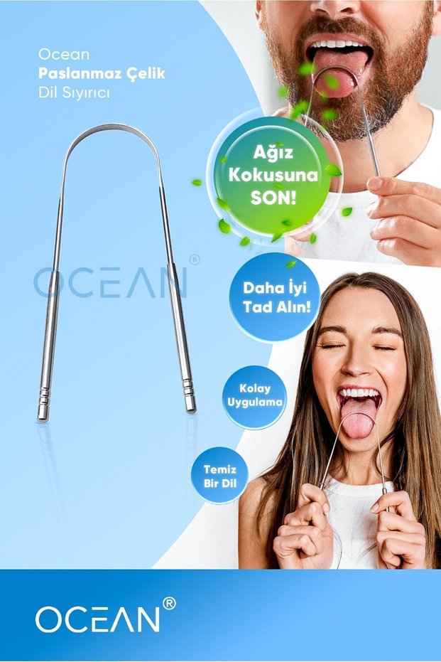 Tongue Cleaner Metal Hygienic Stainless Steel Tongue Scraper