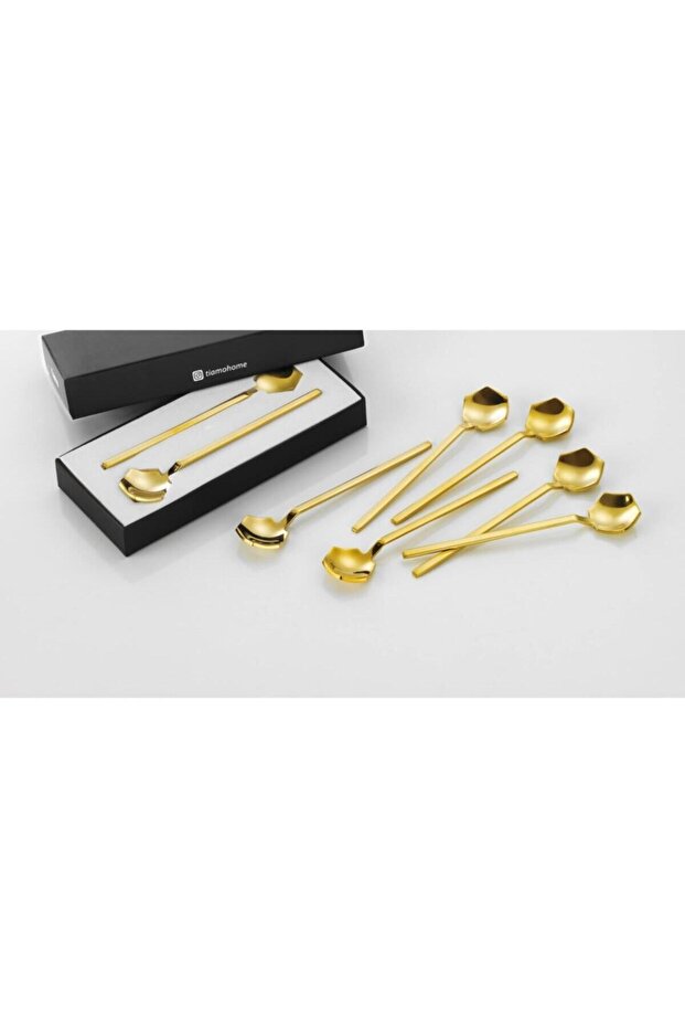 Diamond Tea Spoon Titanium 6 Pieces