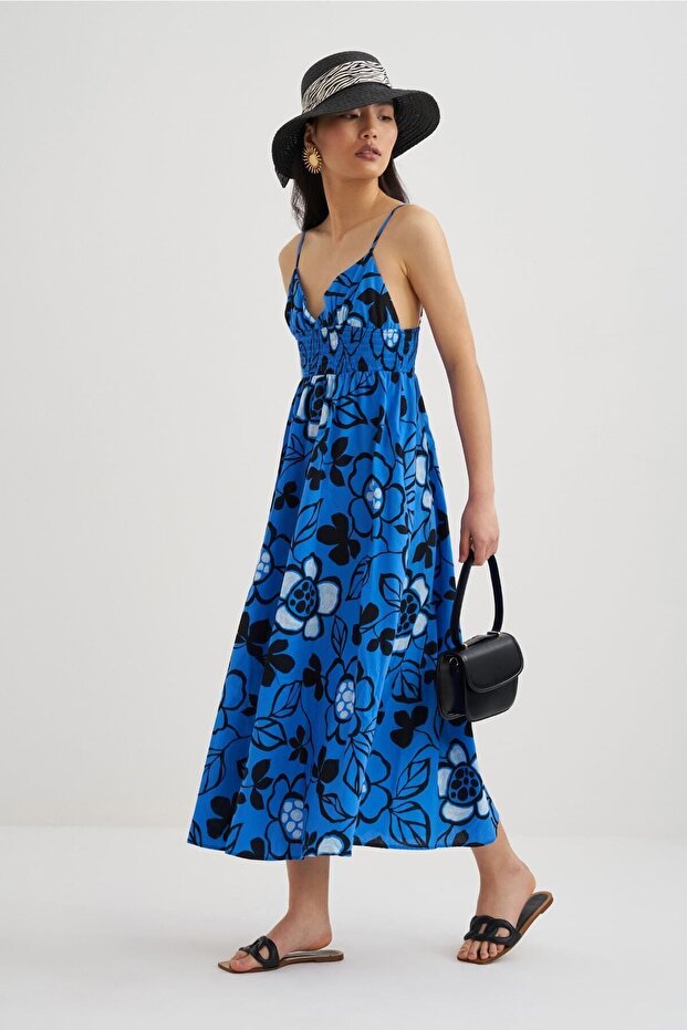 Kadın Ip Askılı Midi Elbise - 2