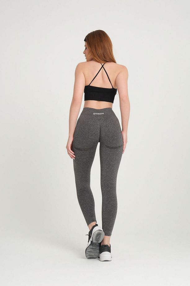 Gri Gymhams Kalçası Büzgülü Kalça Şekillendirici Push Up Spor Tayt - 8