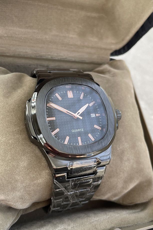 Takvimli Patek Philip Model Siyah Renk Takvimli Erkek Kol Saati Özel Kutusunda - 5