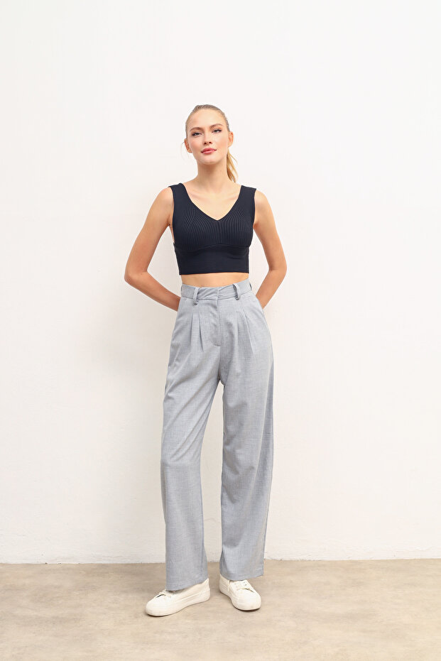 Women's Pleated High Waist Palazzo Pants