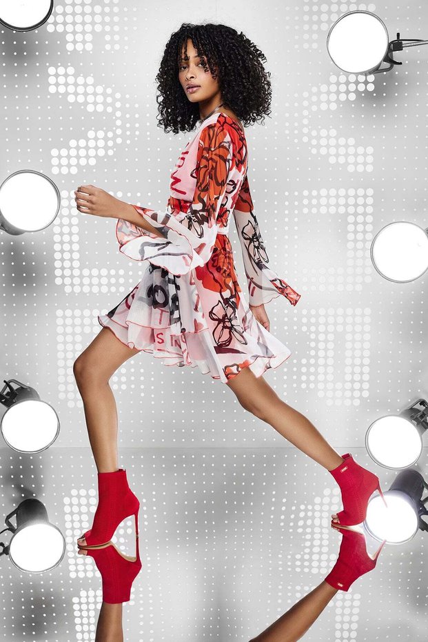 Ecru Red Dress 15360