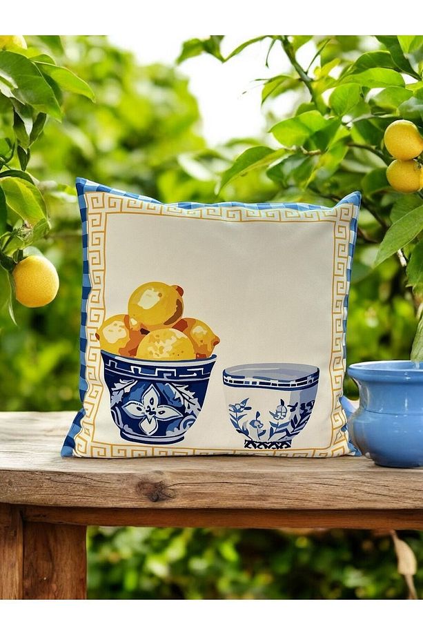 Limon Runner Ve Kırlent Seti - 2