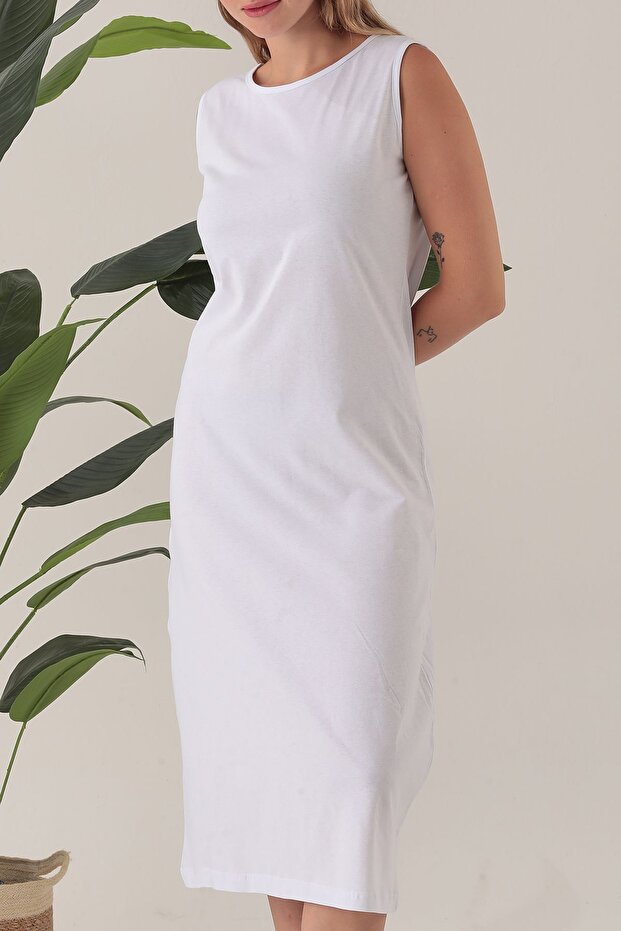 Rochie lungă albă de damă - 4