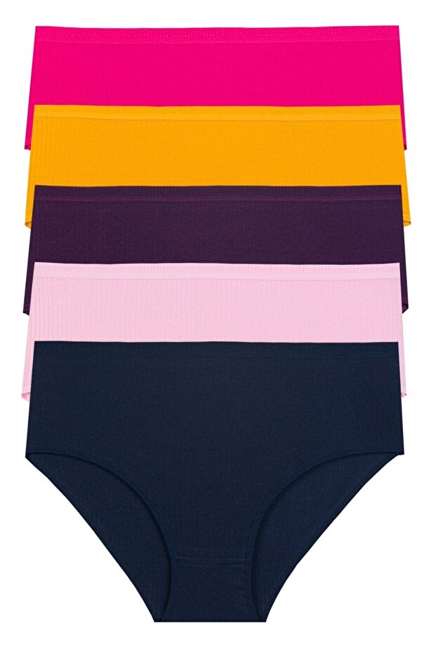 Women's Ribbed Panties 5 Pack Cotton 5450