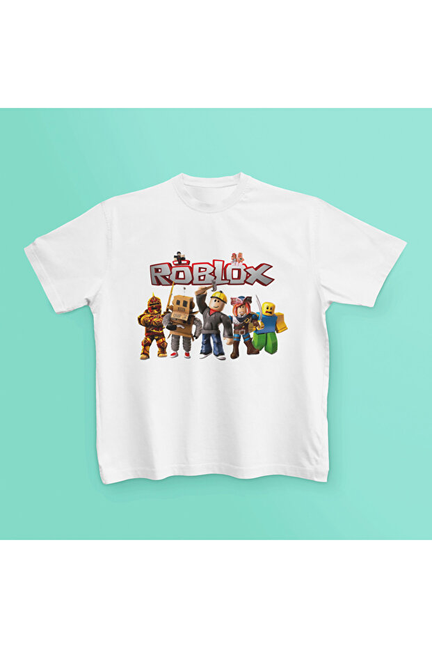 Roblox Team Printed Cotton Short Sleeve Children's Tshirt with Cotton Short Sleeve