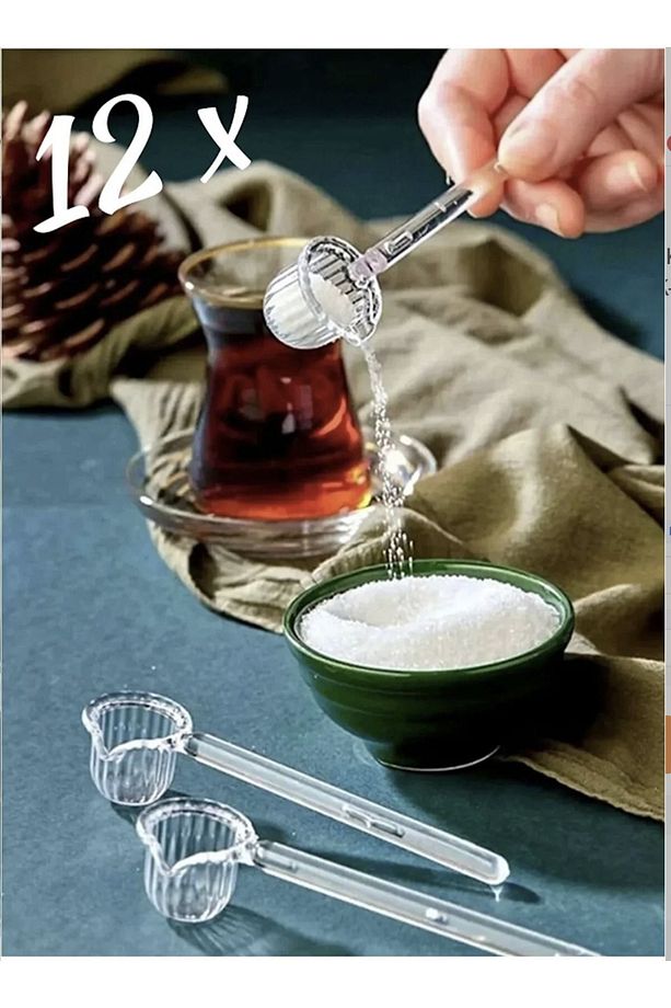 12 Adet Mika Origami Şekilli Şeker Ve Kahve Kaşığı | Baharat Şeker Kahve Kaşığı (CAM DEĞİLDİR) - 2