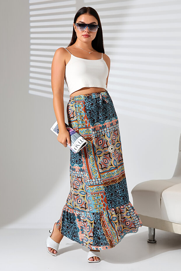 Fusta lungă - cu model etnic - 4