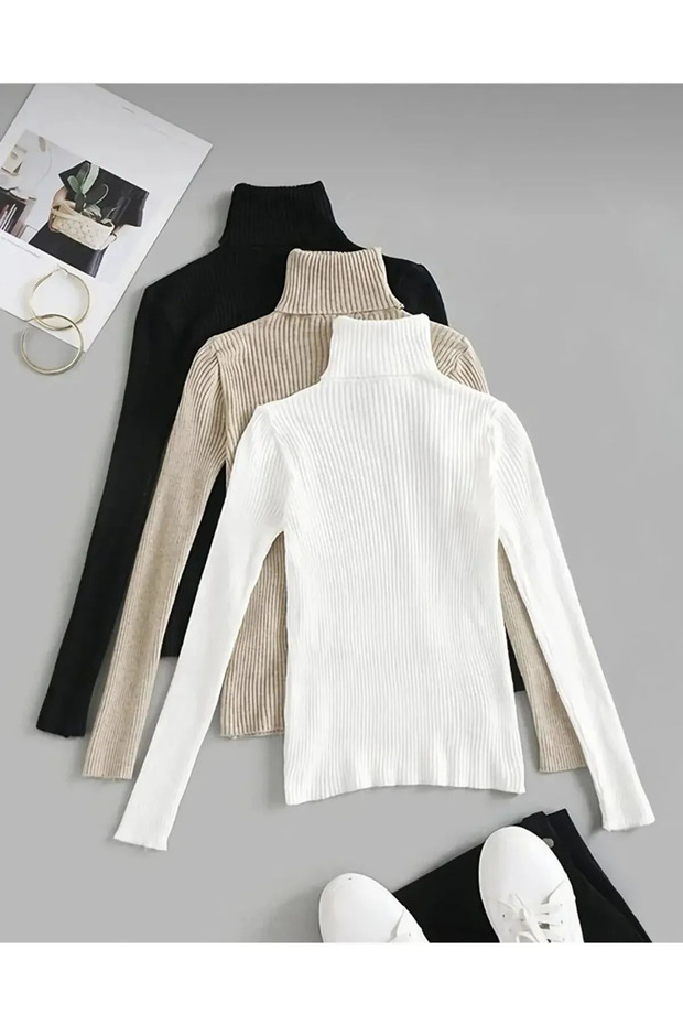 سويت شيرت قطني برقبة دائرية للجنسين - طقم مكون من 3 قطع، رقبة ضيقة - 1