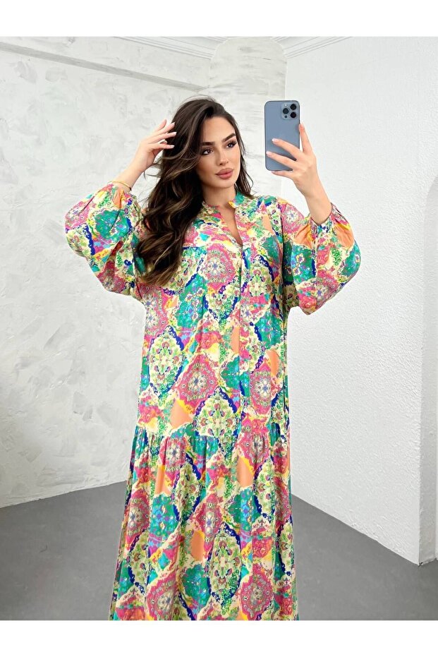 100% Viscose Hijab Crew Neck Dress