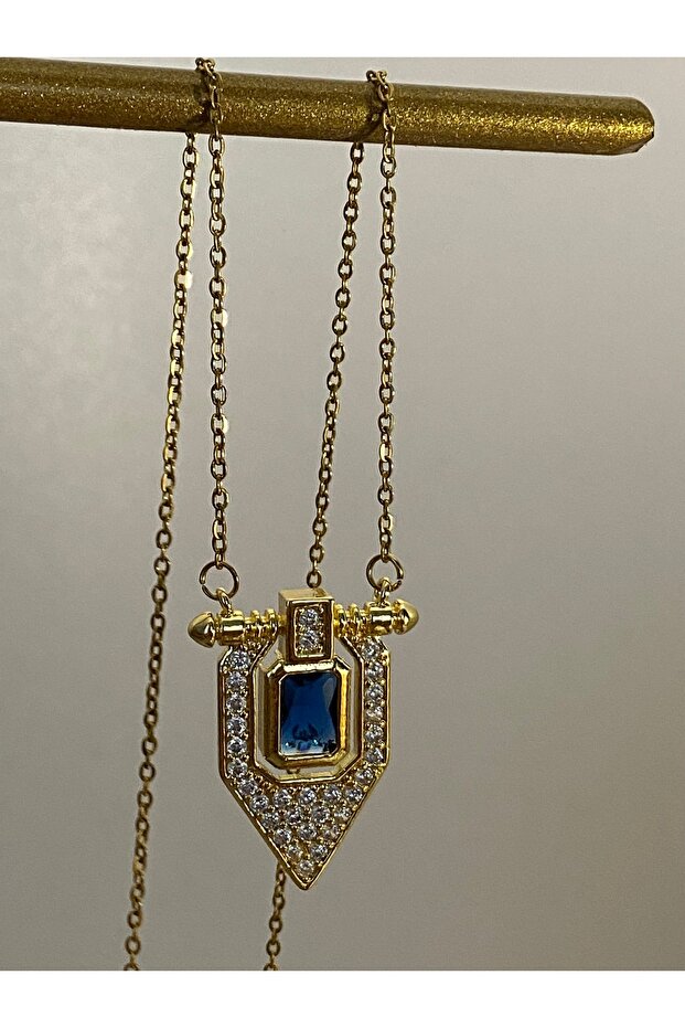 S Mavi Taş Kolye - 1