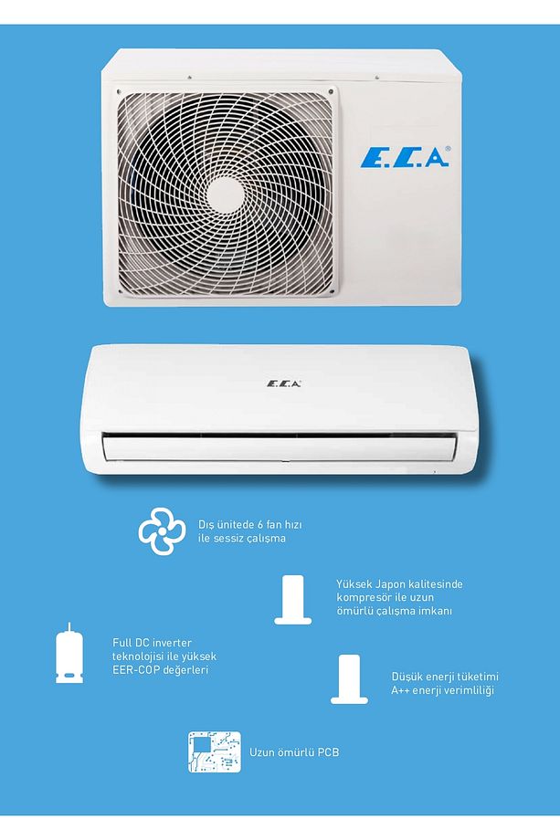 Ecotech Serisi 18 000 Btu R32 İnverter Duvar Tipi Klima - 1