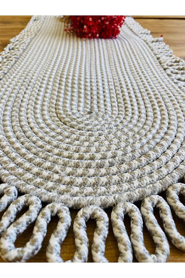 Jüt, Hasır, Dekoratif Masa Örtüsü, Runner 35x100 CM, Amerikan Servis, Sehpa Örtüsü, Bohem Tarzı - 2