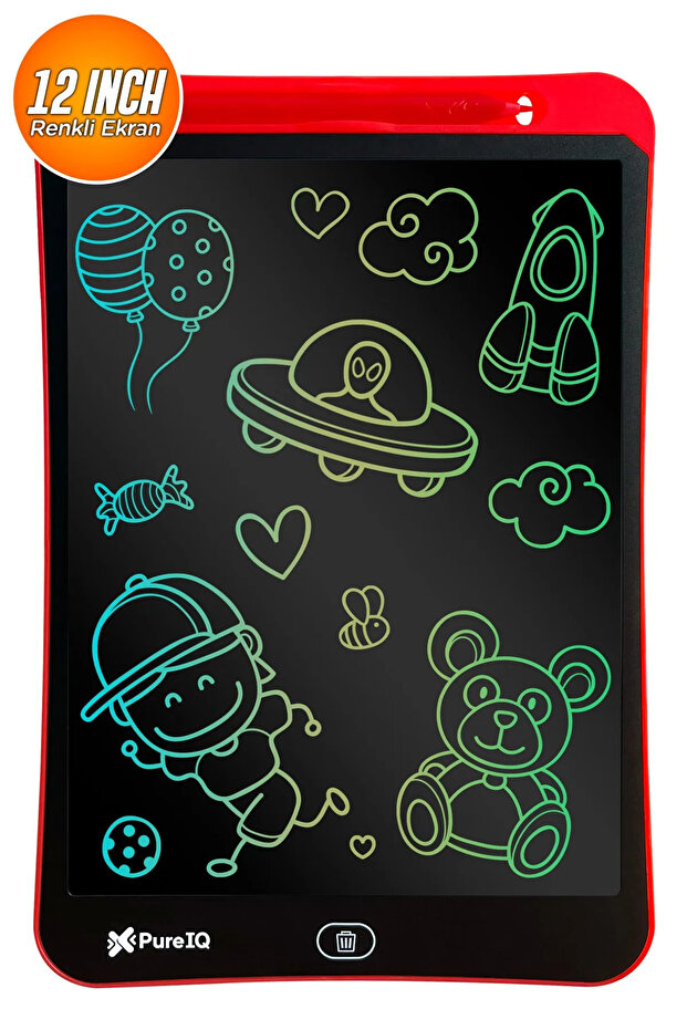 Writing Tablet Lcd 12 Inç Dijital Kalemli Çizim Yazı Tahtası Grafik Not Yazma Eğitim Tableti - 2