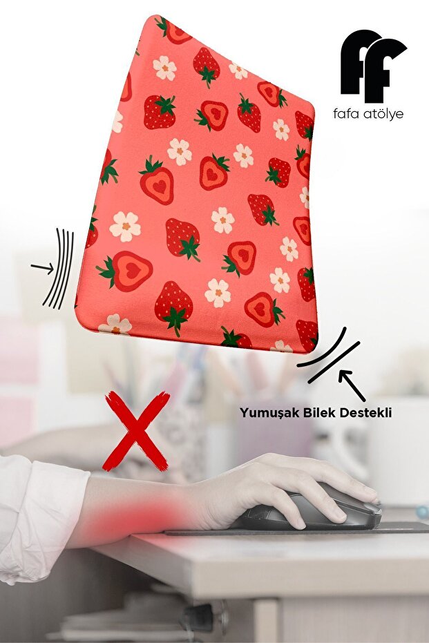 Mouse Pad Bilek Destekli Çilek - 3