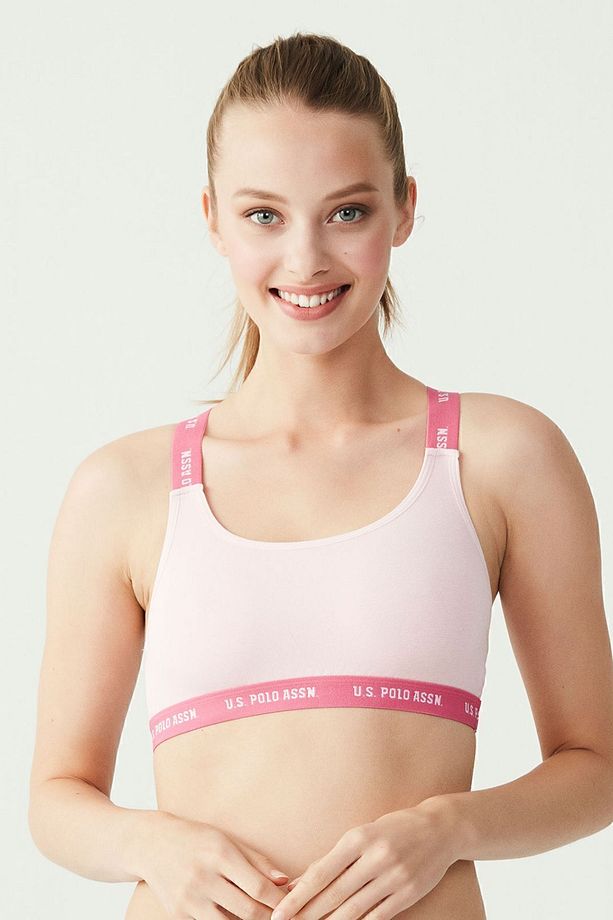 U.S. Polo Assn. Kadın Pembe Çapraz Askılı Büstiyer - 1