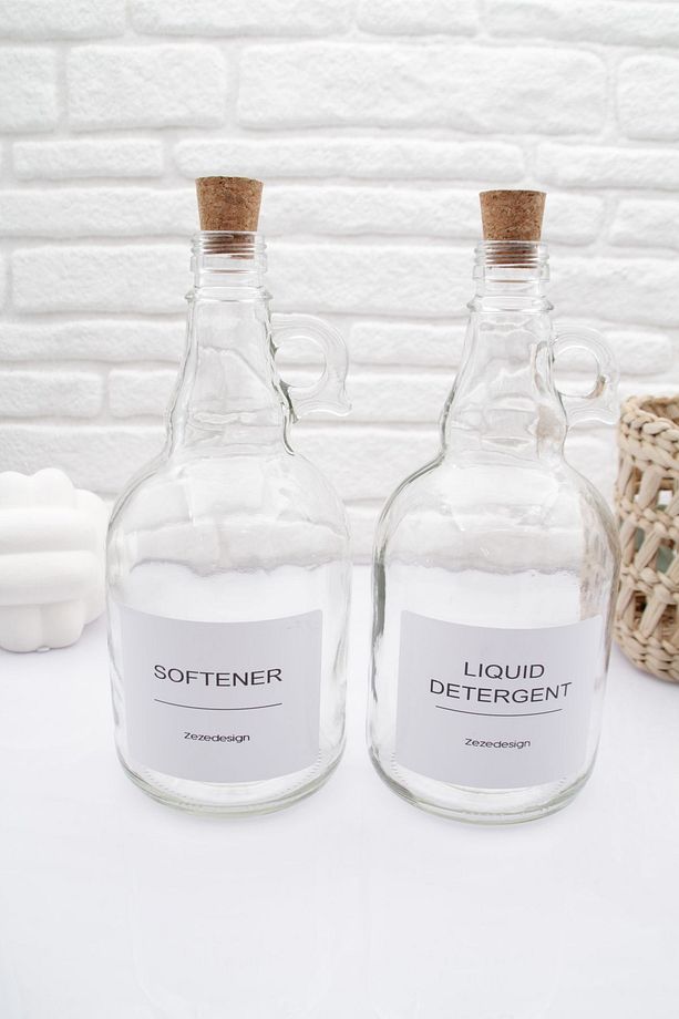 Sıvı Deterjan Şişesi Ve Yumuşatıcı Şişesi Mantar Kapak 1000ml - 2